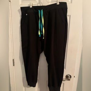 Figs - Zamora Jogger Scrub Pants - Black- XXL Petite